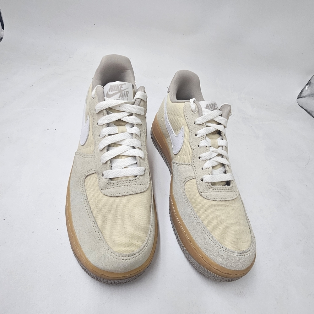 Nike Air Force 1 07 Light Khaki White Gum Womens 8.5 Suede Canvas HV4306 Sneaker - Picture 11 of 12